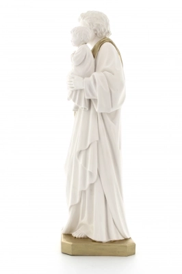 Vendita online statua san giuseppe in polvere di marmo bianca e dettagli  colore oro 30 cm - Editrice Shalom