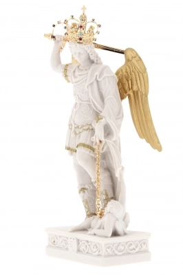 Vendita online statua san michele arcangelo in resina bianca 35cm -  Editrice Shalom