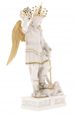 Vendita online statua san michele arcangelo in resina bianca 35cm -  Editrice Shalom